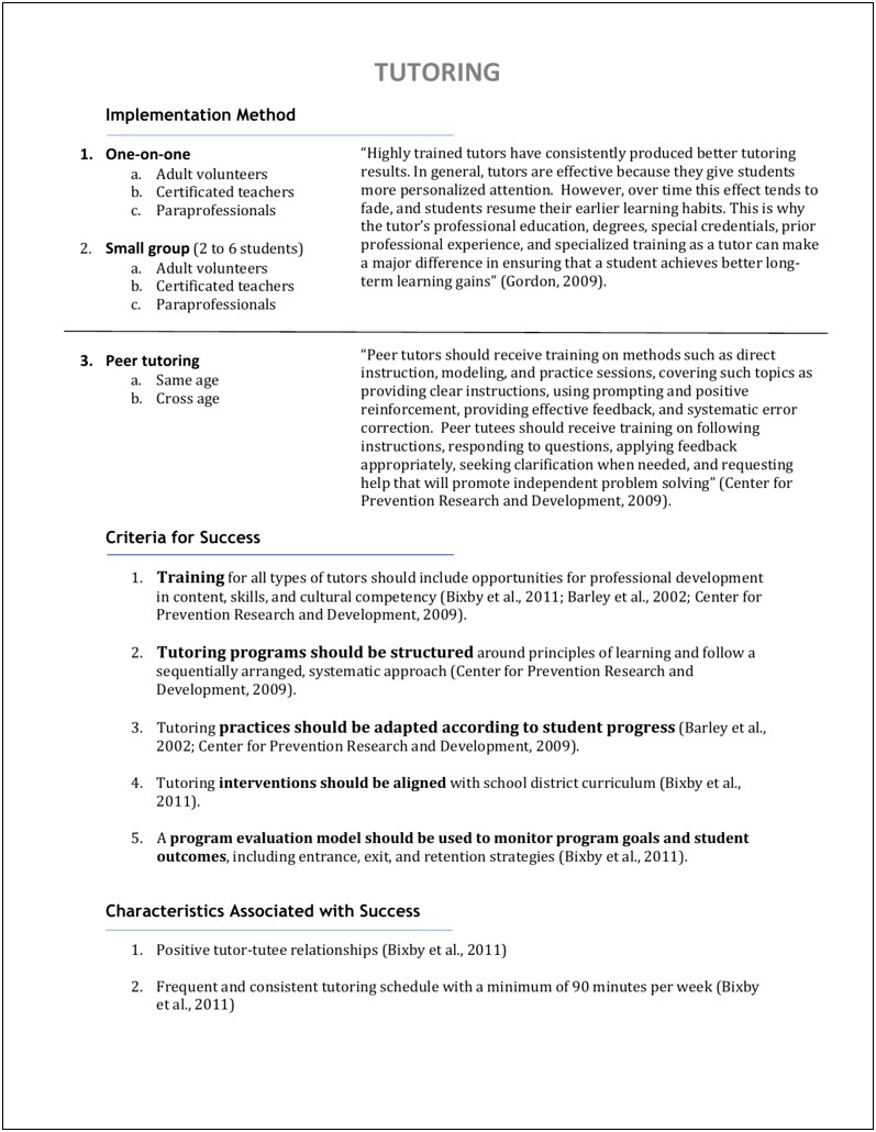 Tutoring Skills To Include On Resume