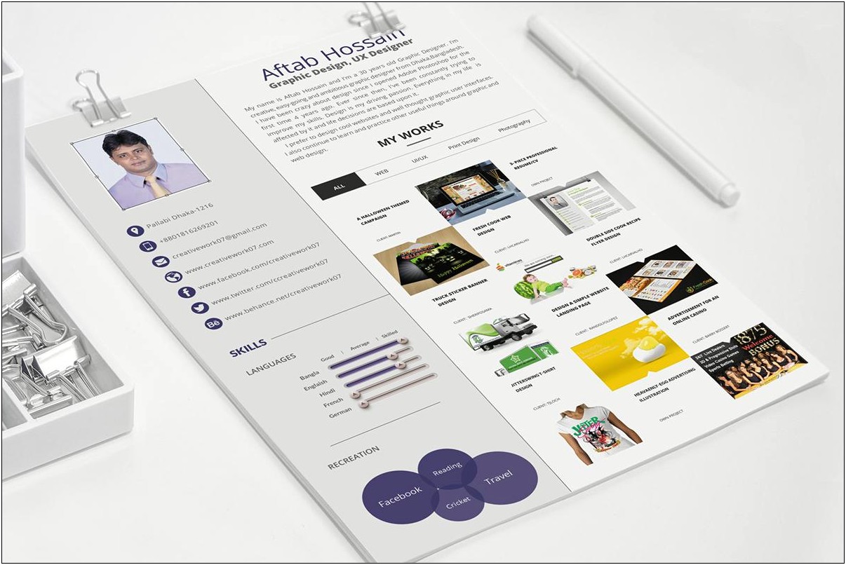 Two Page Resume Template Free Download