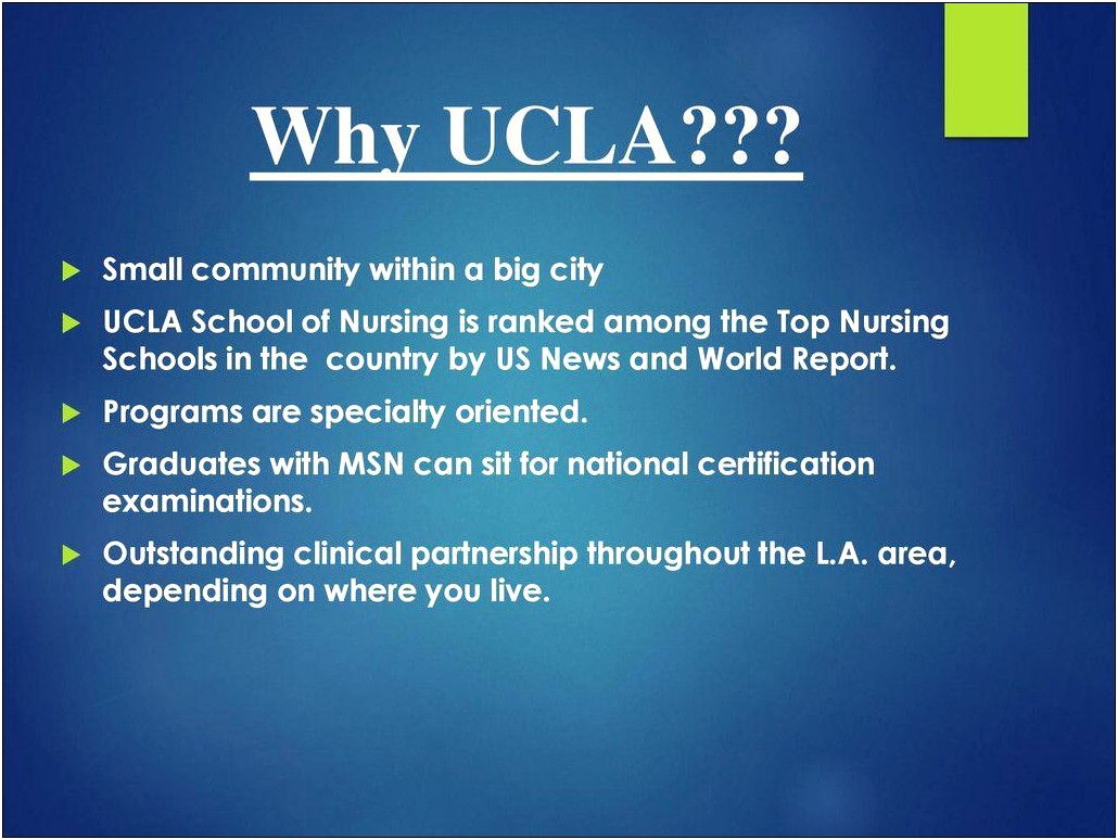 Ucla Nursing Supplemental Application Resume Sample