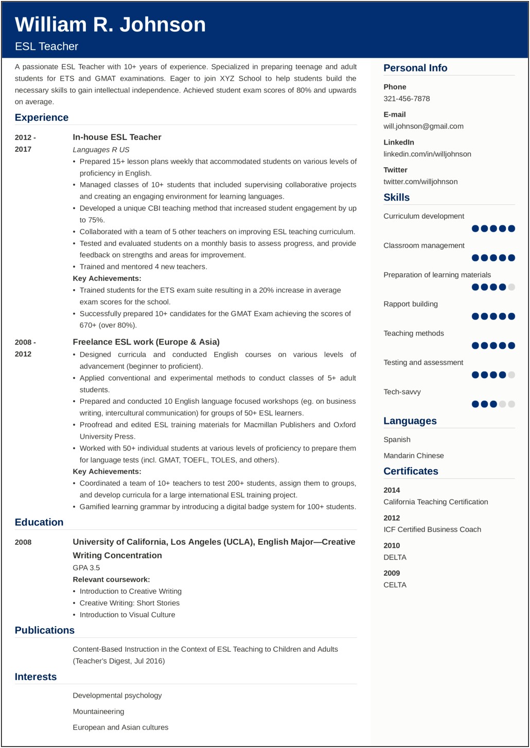 Ucla School Of Business Resume Template