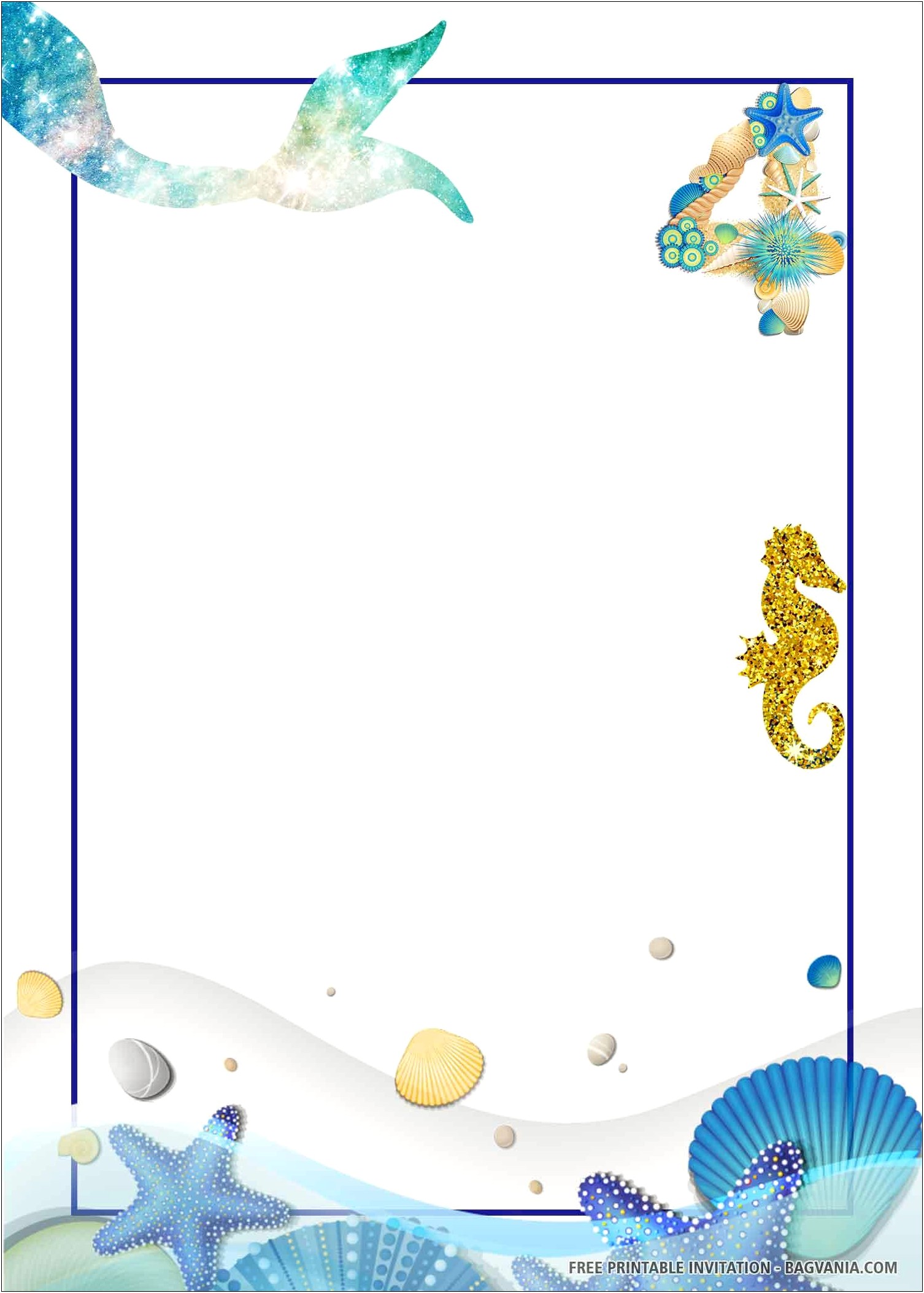 Under The Sea Invitation Free Photo Shop Template