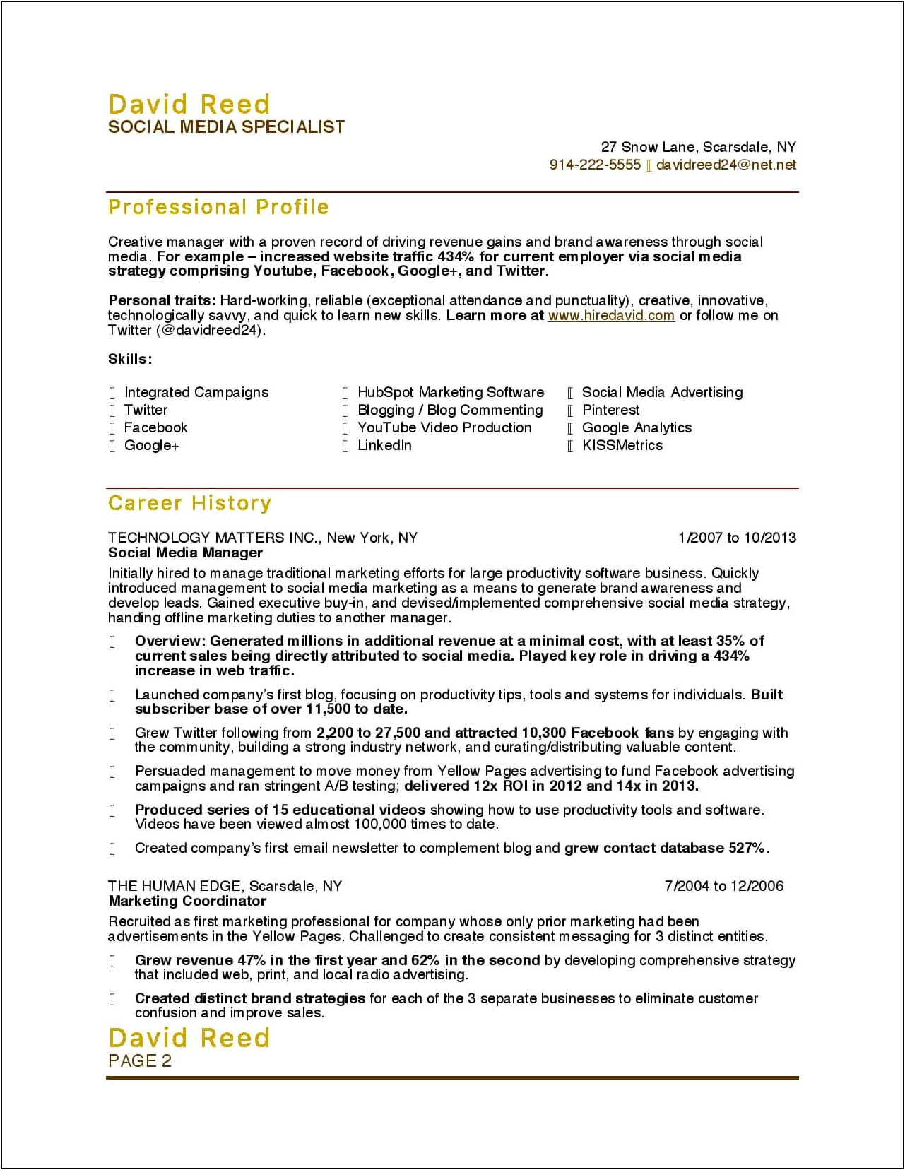 Unique Profile Resume Examples Entry Level