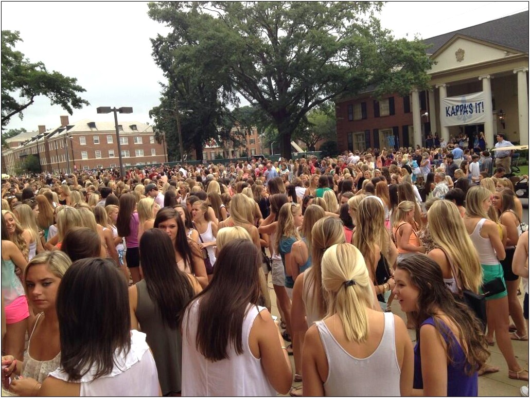 University Of Alabama Sorority Recruitment Resume Example