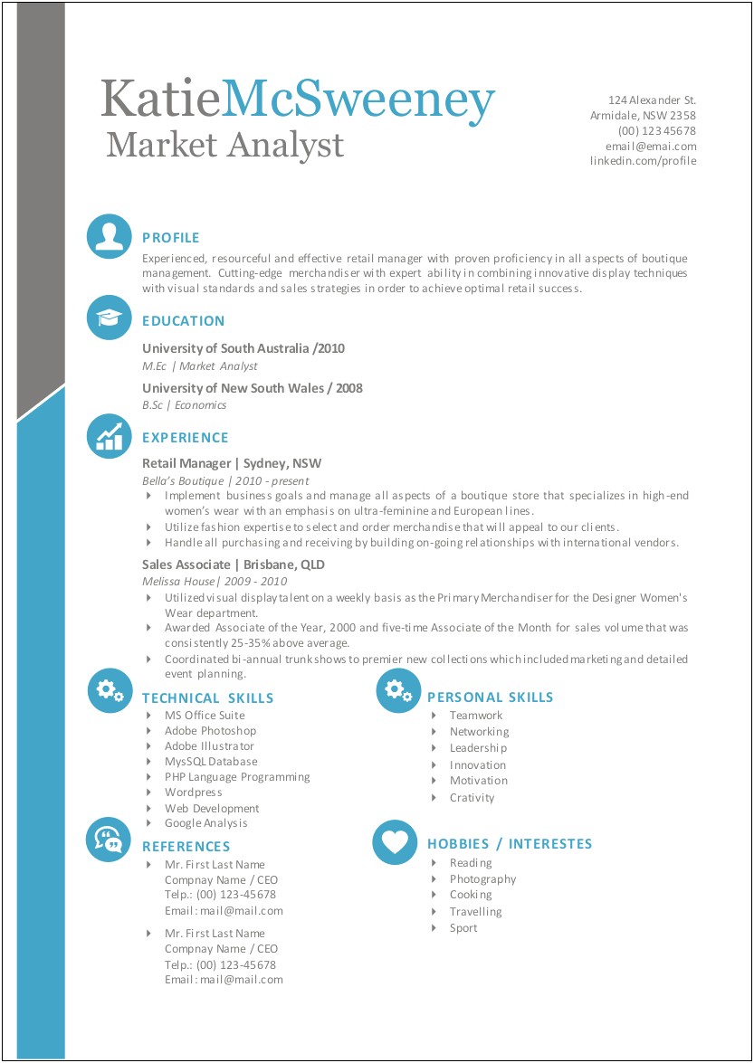 University Of South Carolina Resume Template