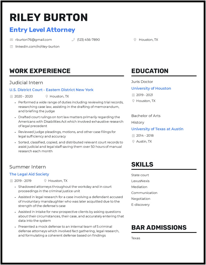 University Of Texas School Of Law Resume Templates