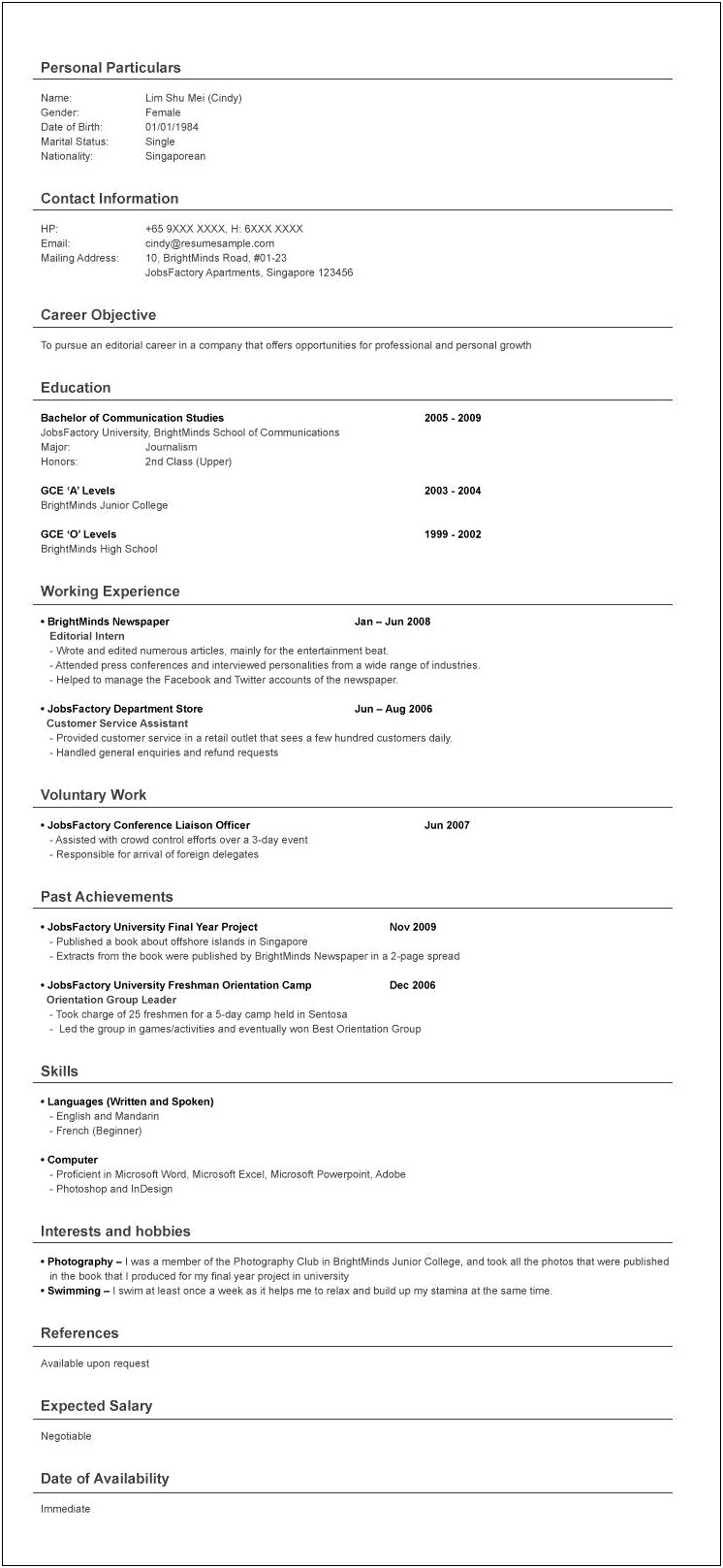 Upload Resume For Jobs In Singapore