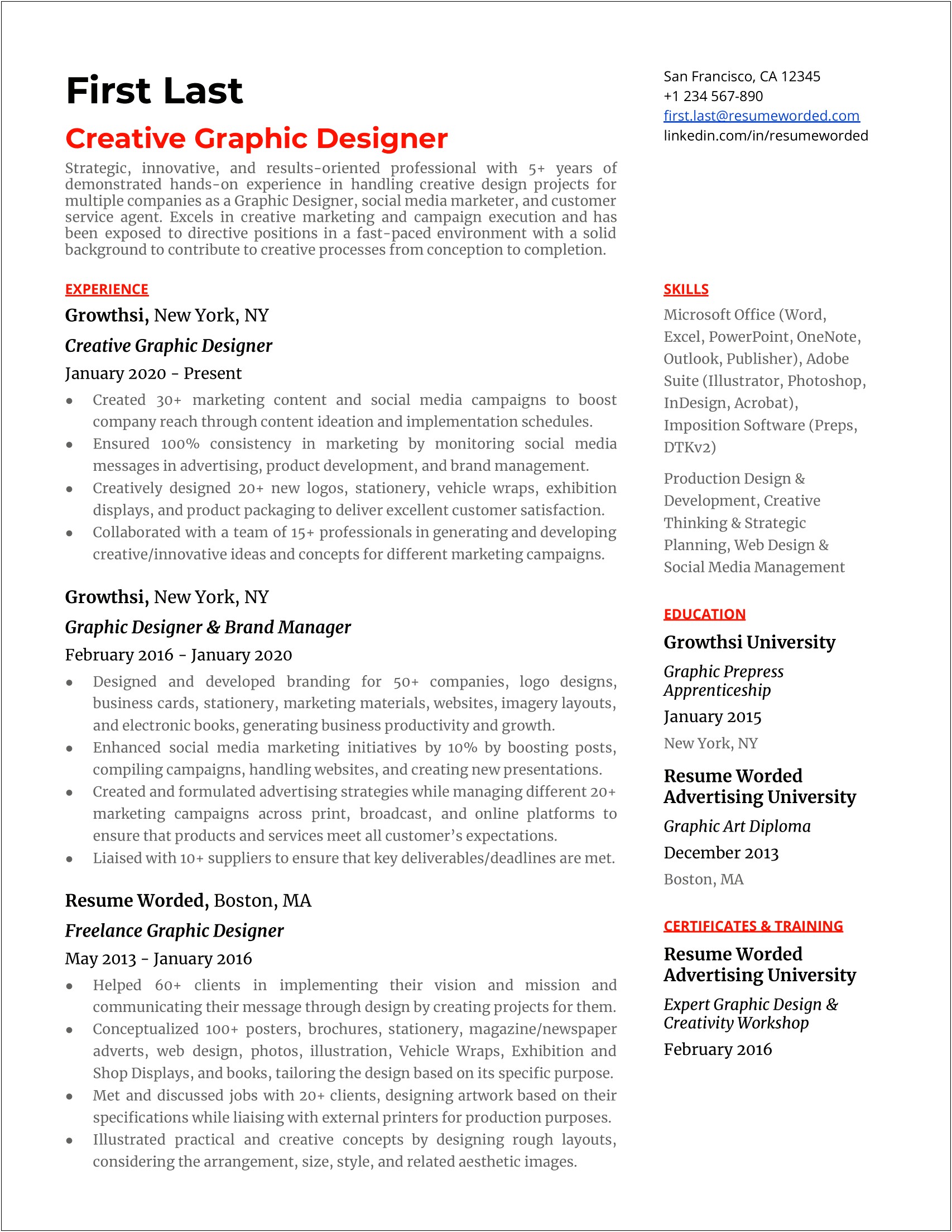 Using The Word Designed In Resume