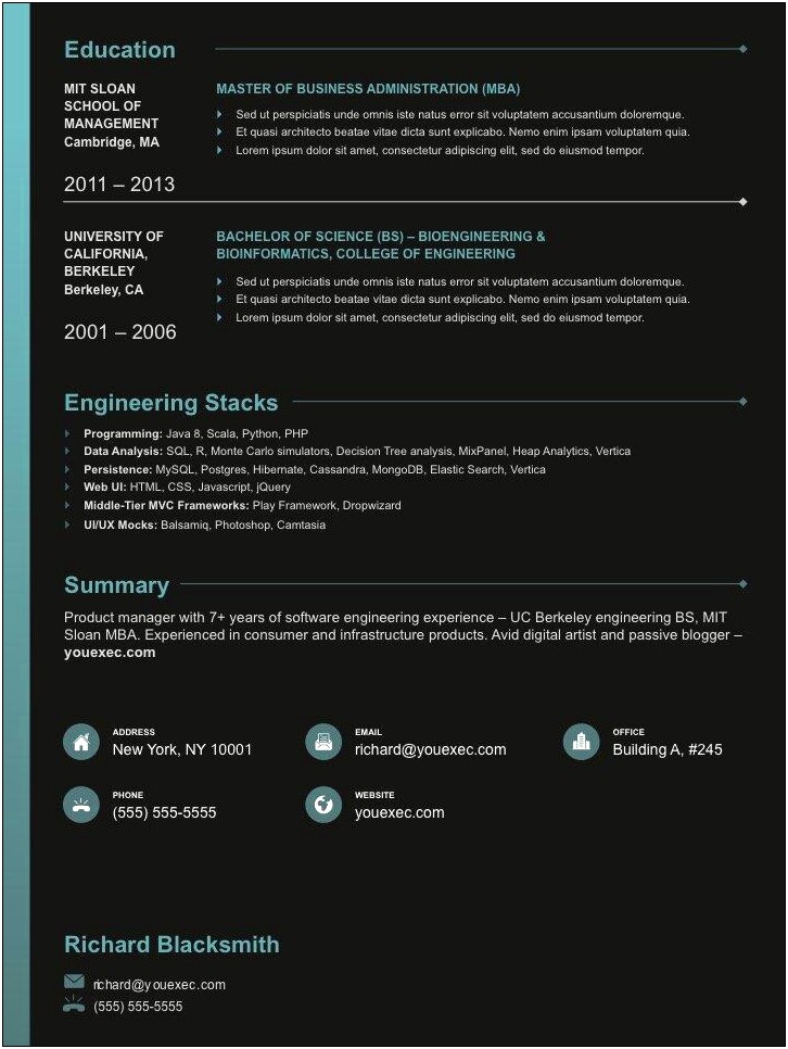 Ut Austin Business School Resume Template