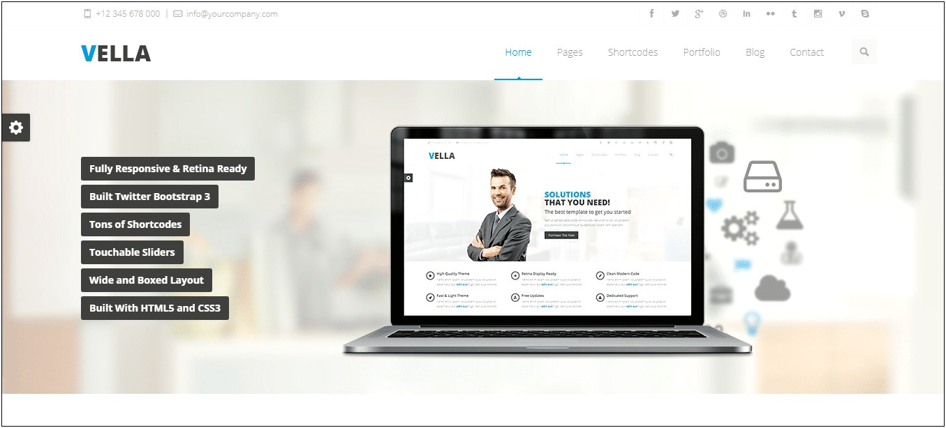 Vella Premium Multipurpose Responsive Template Free Download