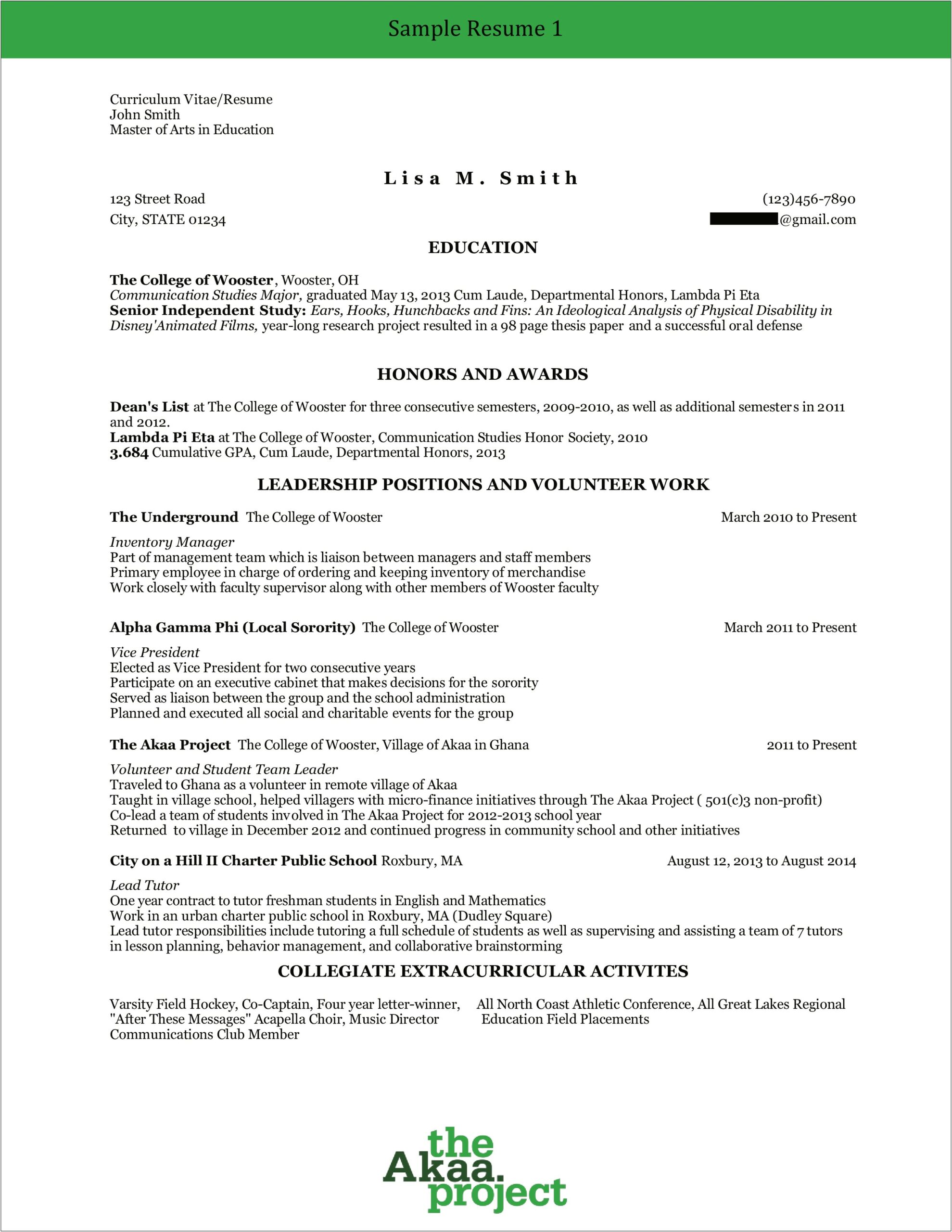 Vice President For Academic Affairs Resume Sample