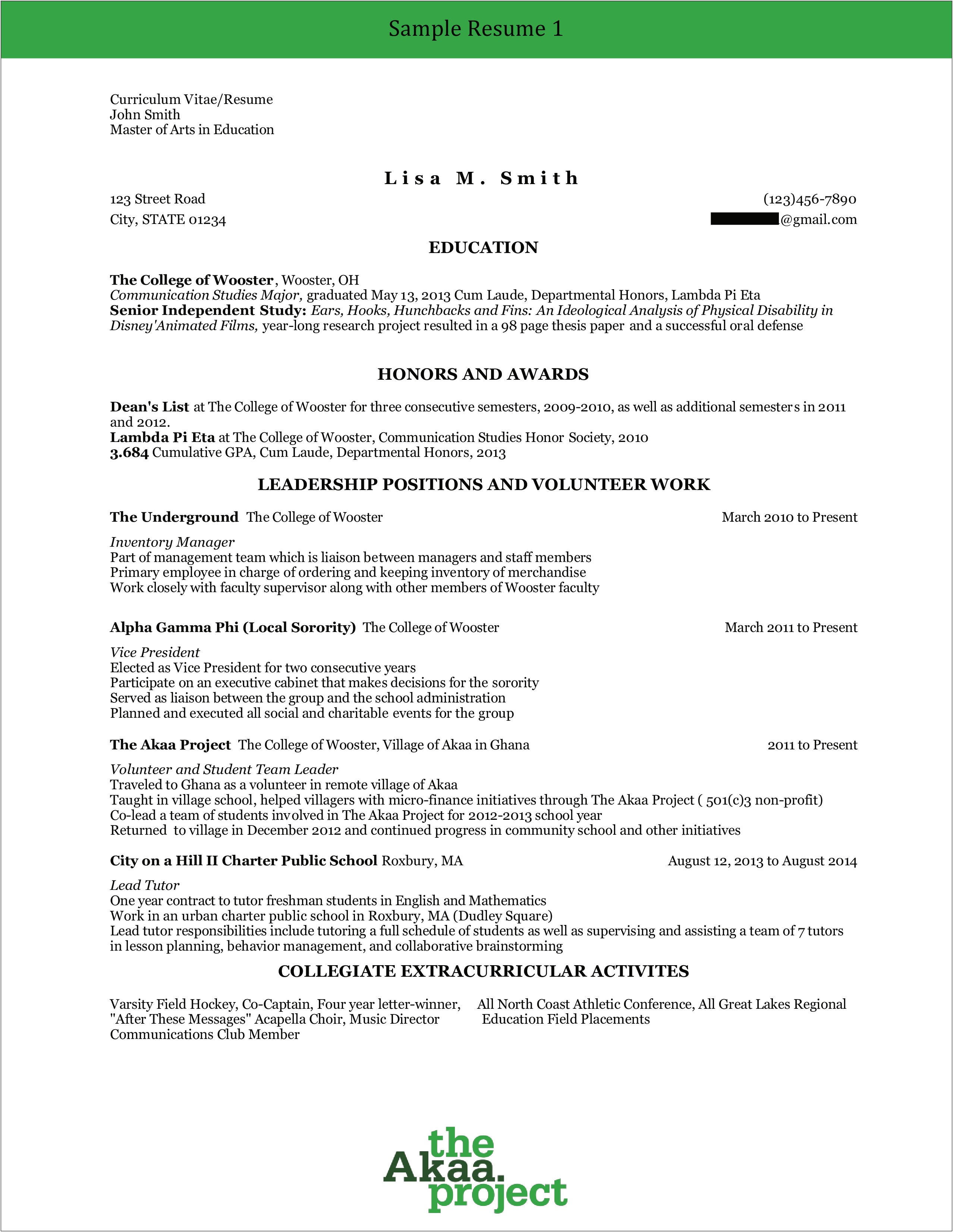 Vice President For Academic Affairs Resume Sample