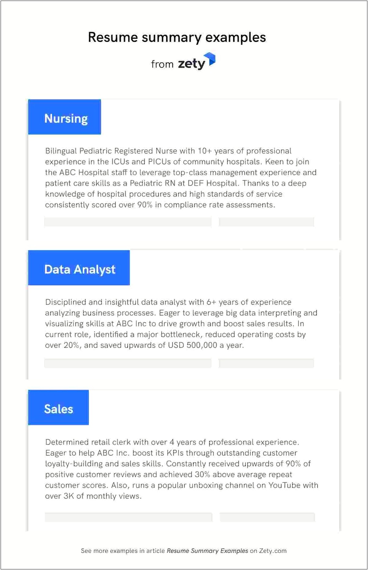 View Sample Resume With A Summary Included