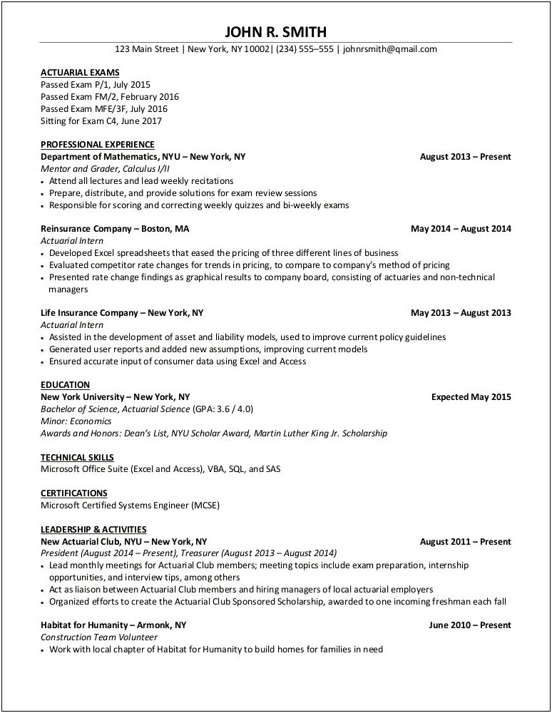 Volunteer Work As Treasurer On Resume