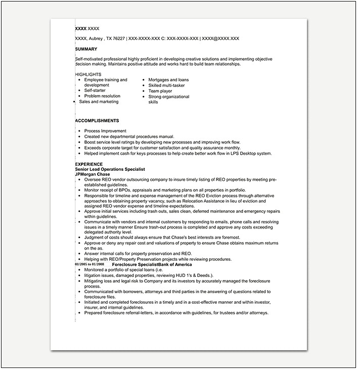 Vp Of Loan Operations Resume Sample