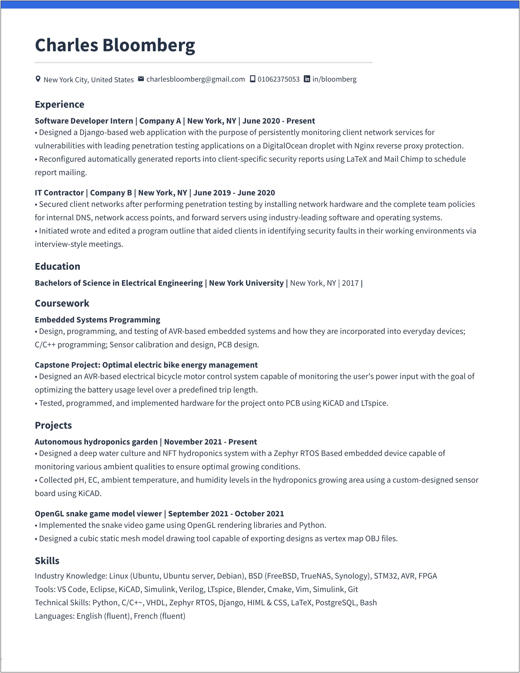 Web Application Security Testing Sample Resume