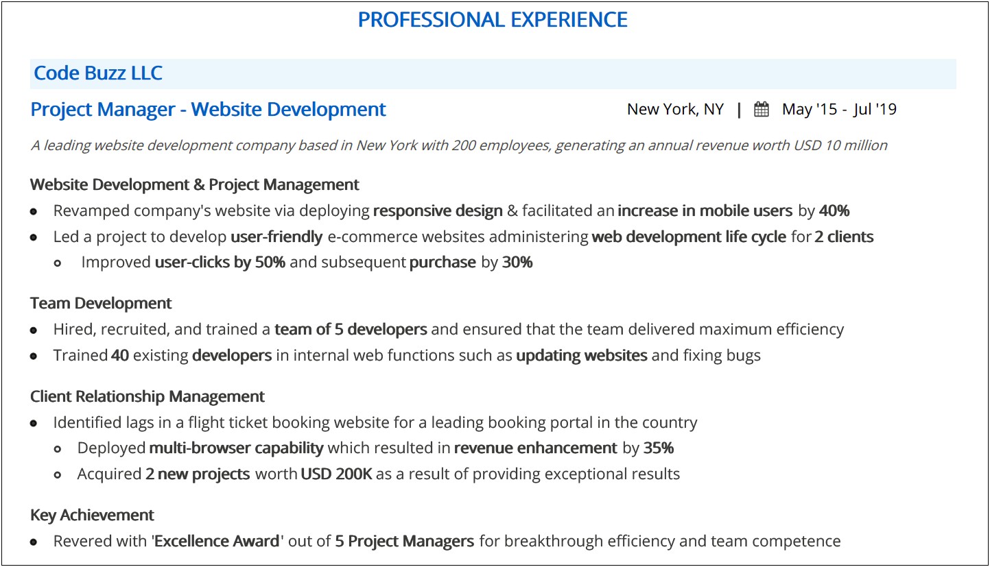 Web Developer Resume Examples 2019 Download