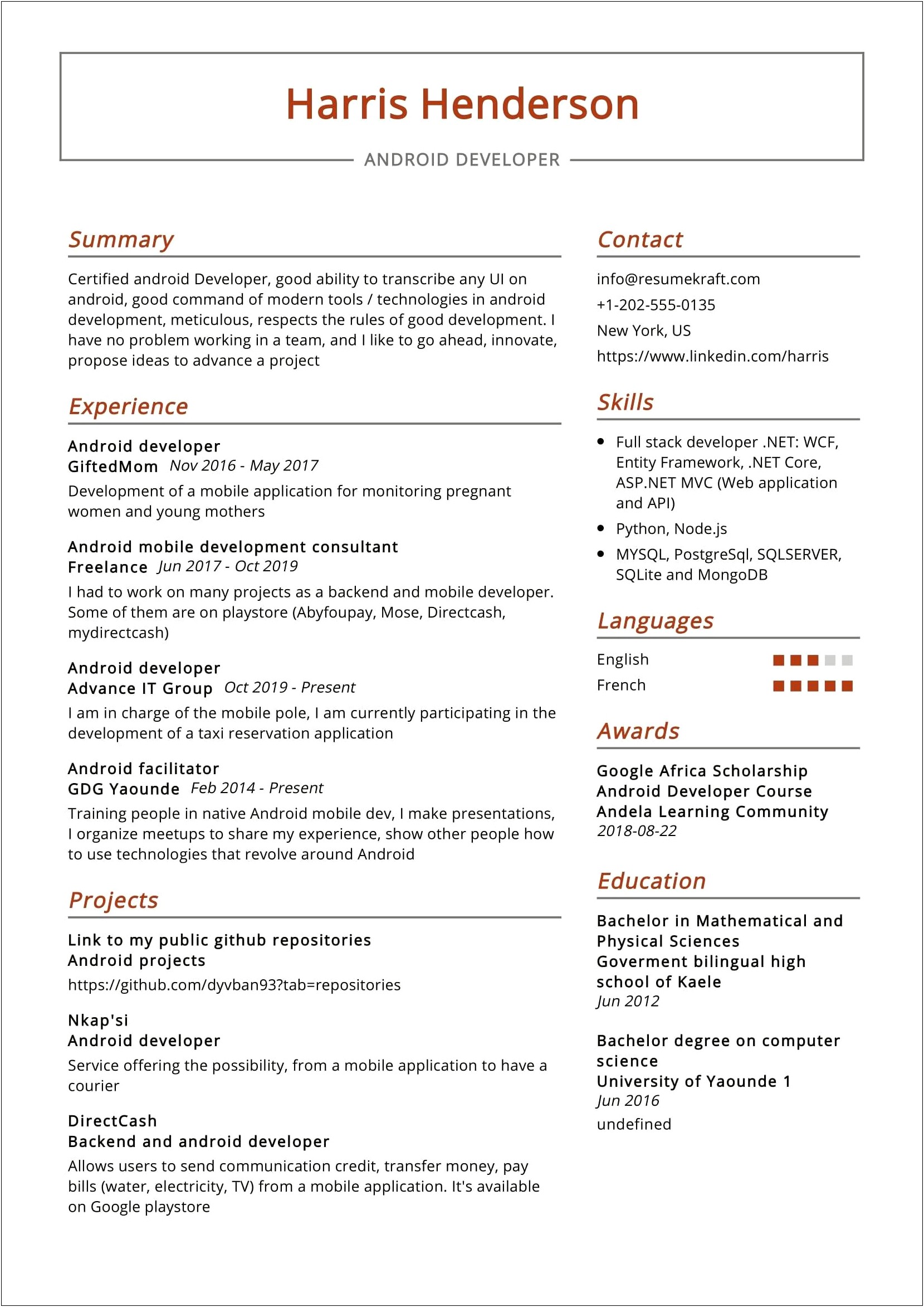 Web Developer Resume Samples No Experience