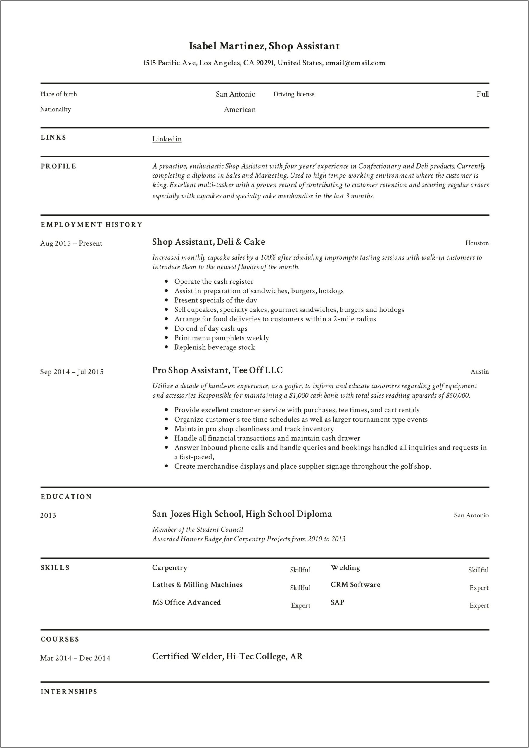 Welders Helper Job Description For Resume