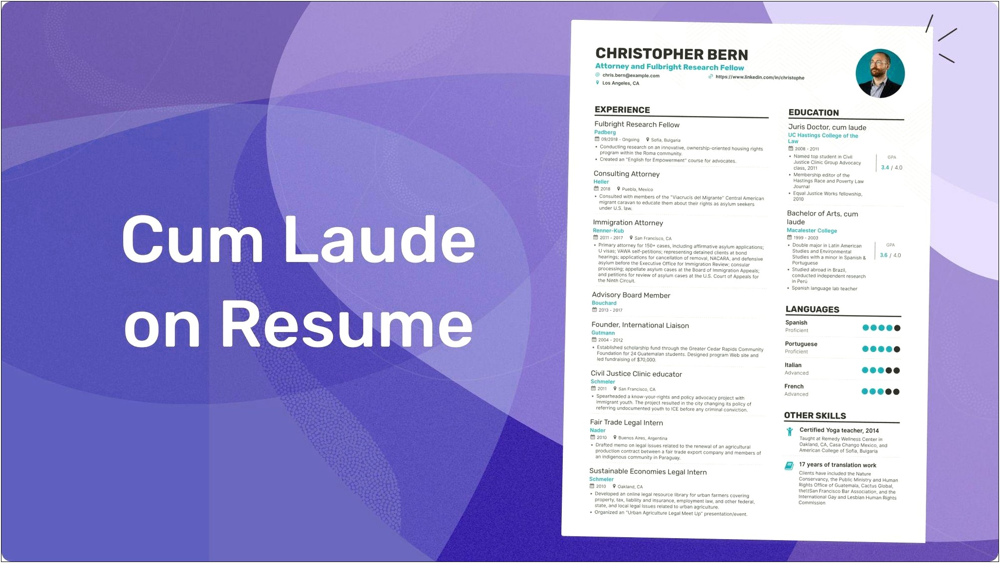 Where Should I Put Cum Laude On Resume