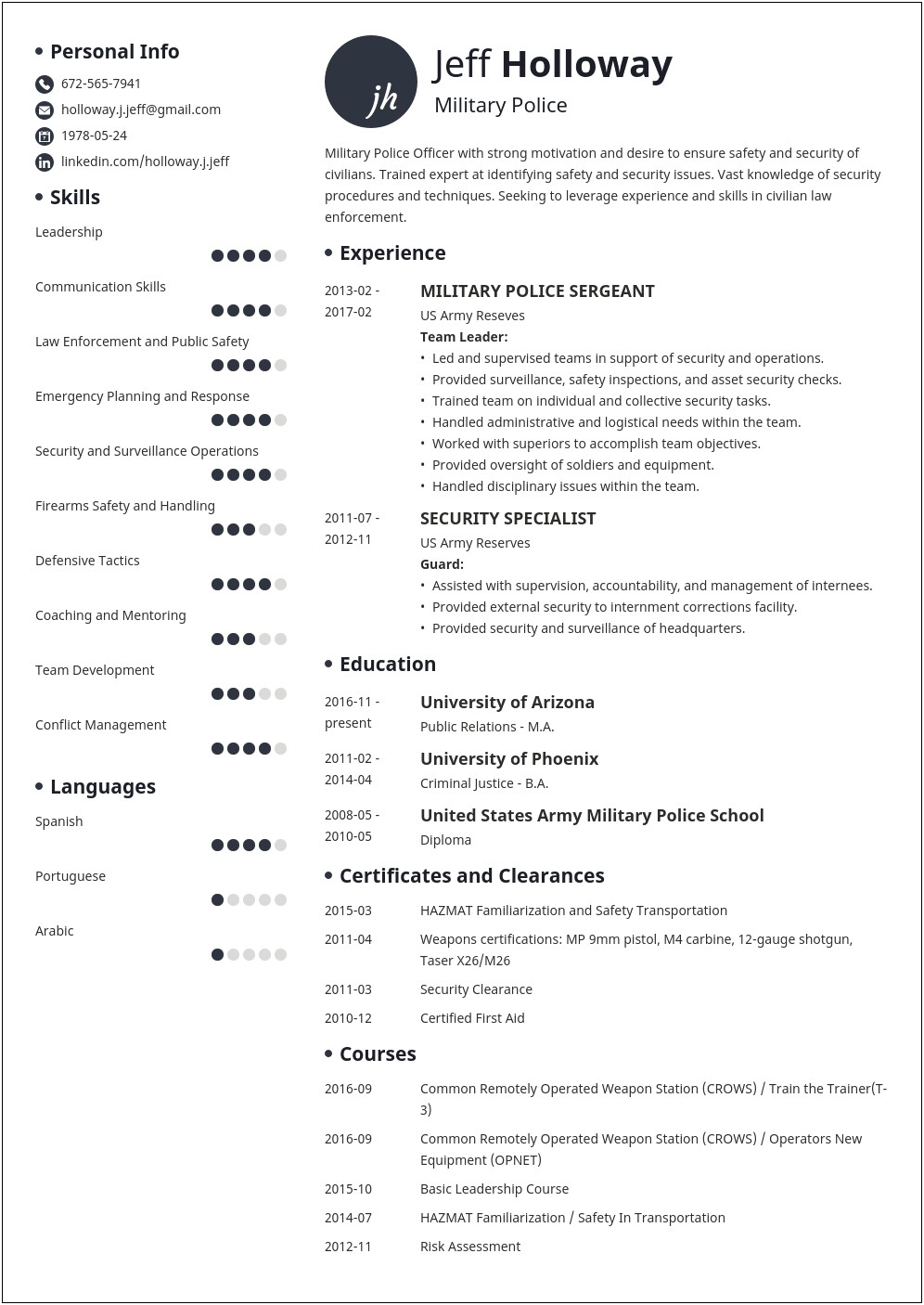 Where To Include Military Experience In A Resume