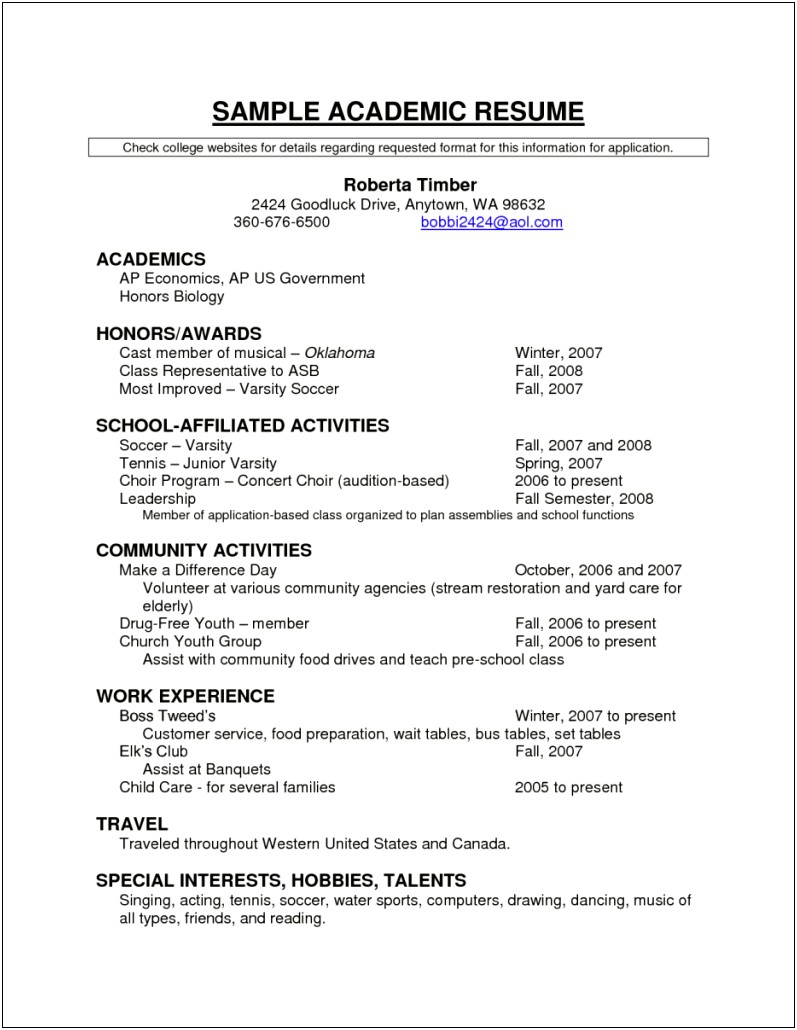 Where To Include School Awards On Resume