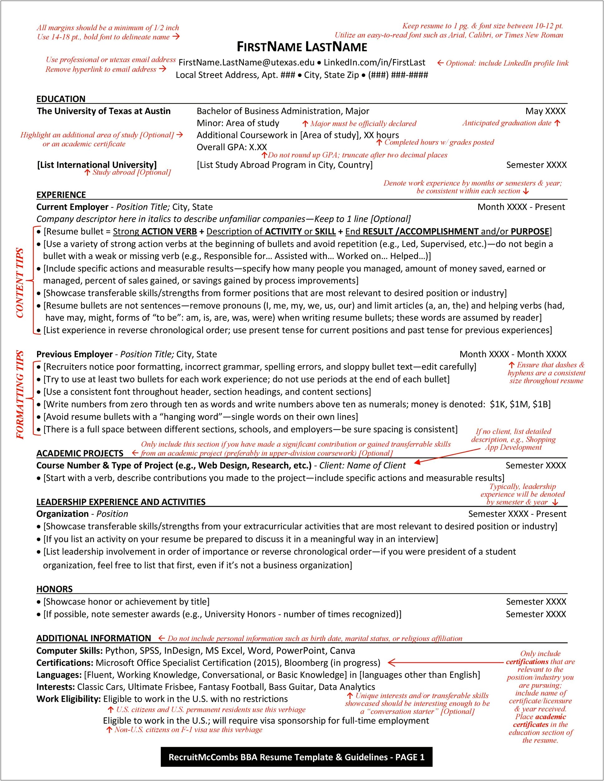 Where To Put Awards On College Resume