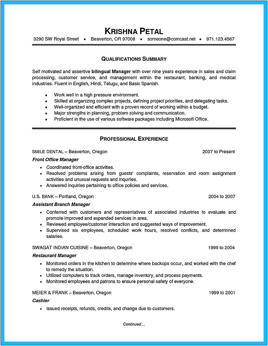 Where To Put Bilingual On A Resume