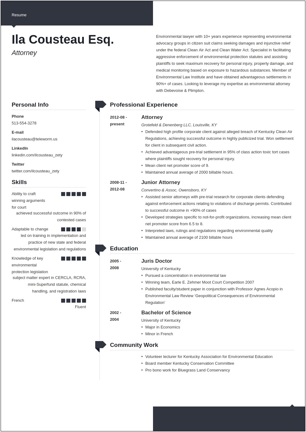 Where To Put Clinic Experience In Legal Resume