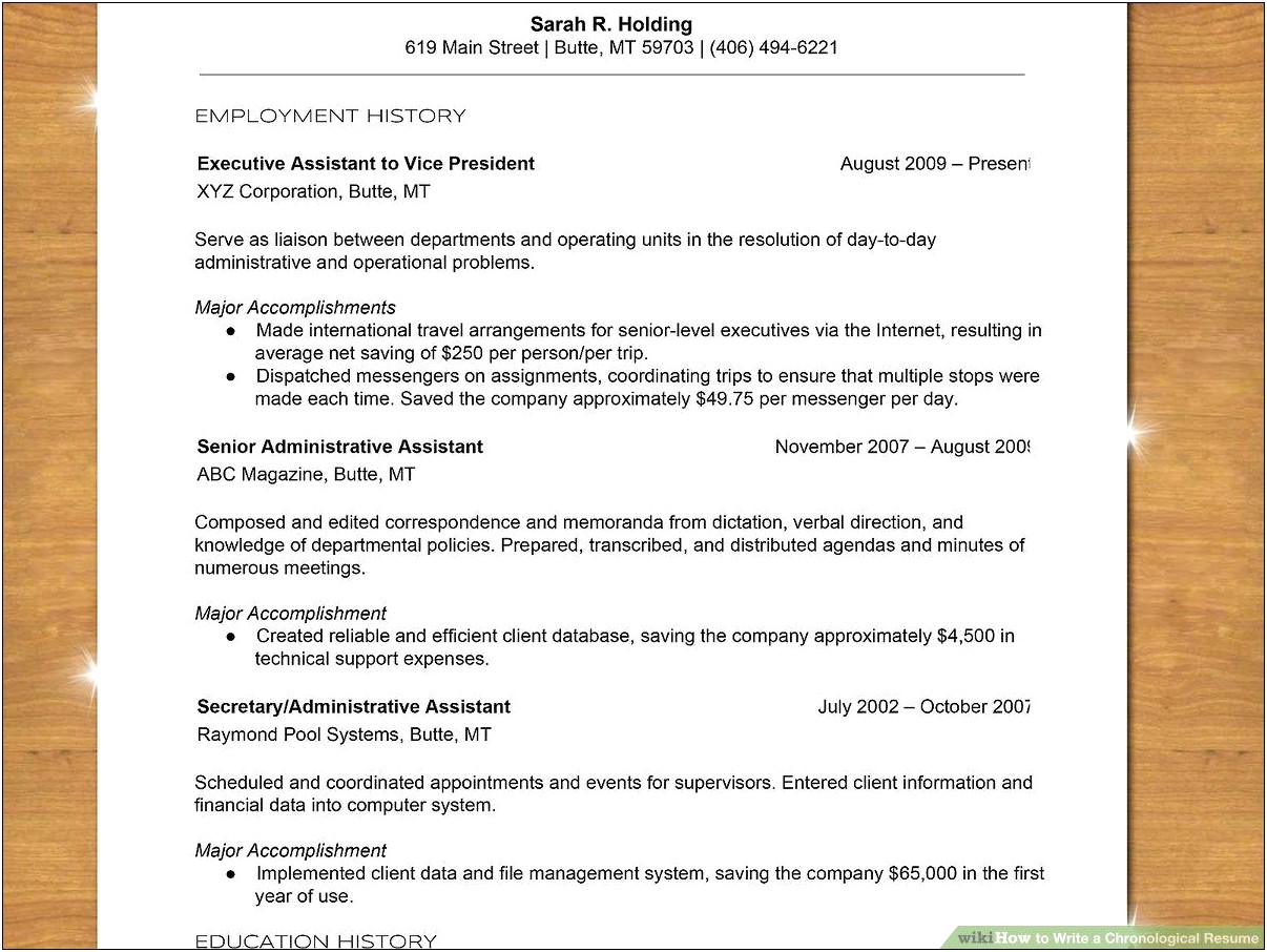 Where To Put Employment History On Resume