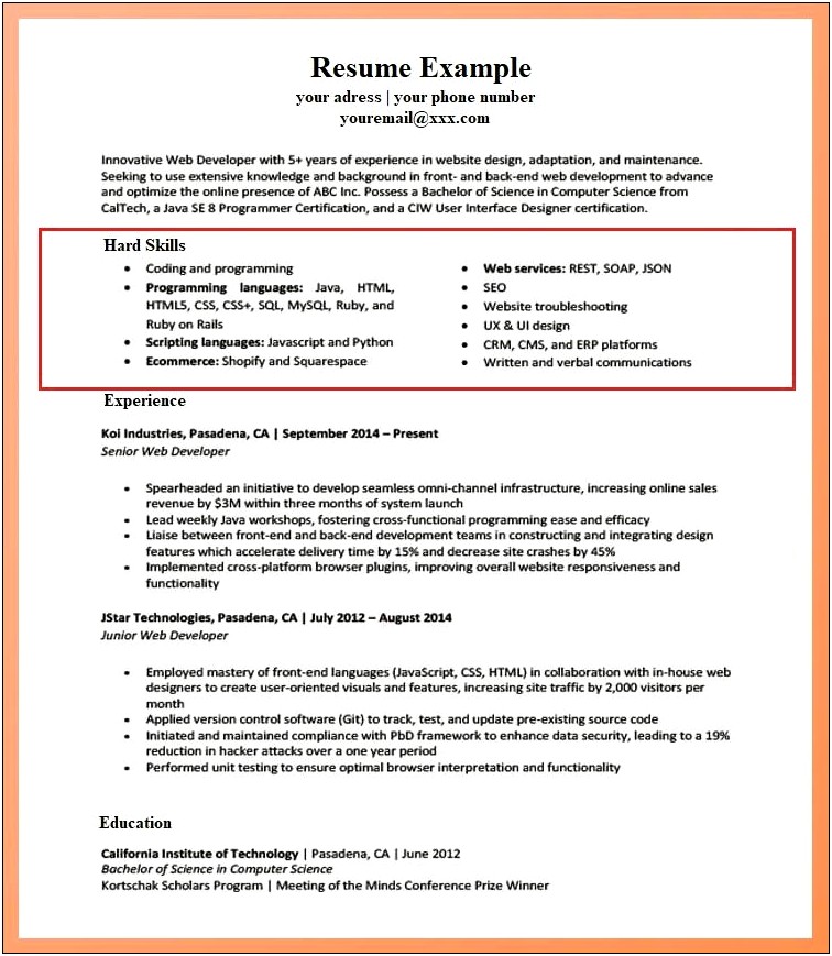 Where To Put Html On Resume