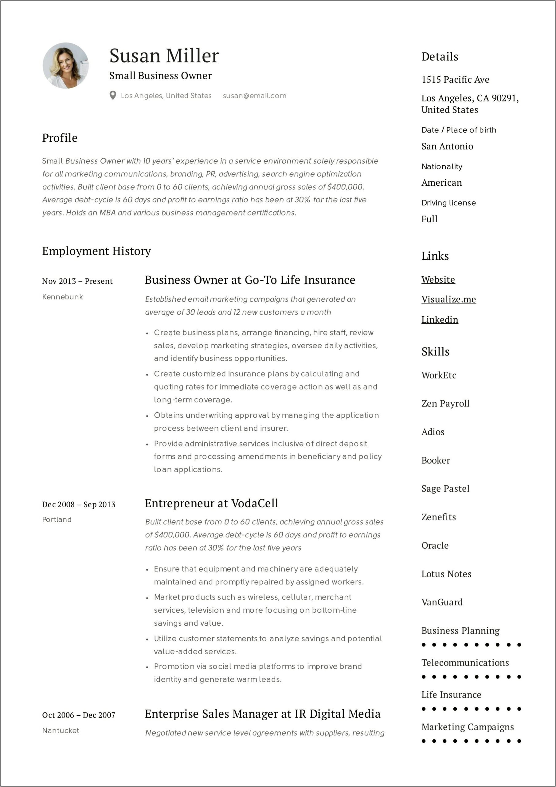 Where To Put Industry Type On Resume