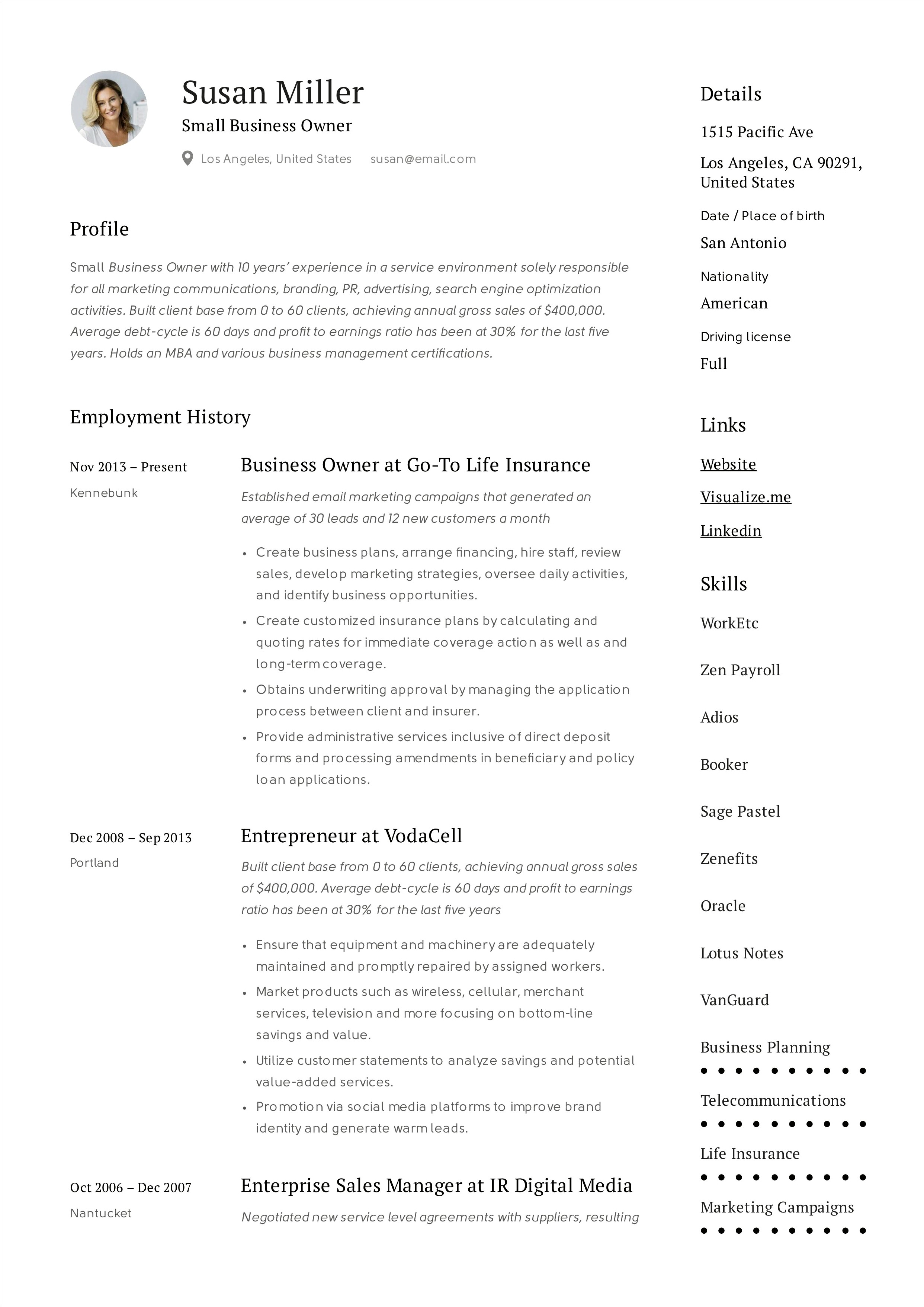 Where To Put Industry Type On Resume