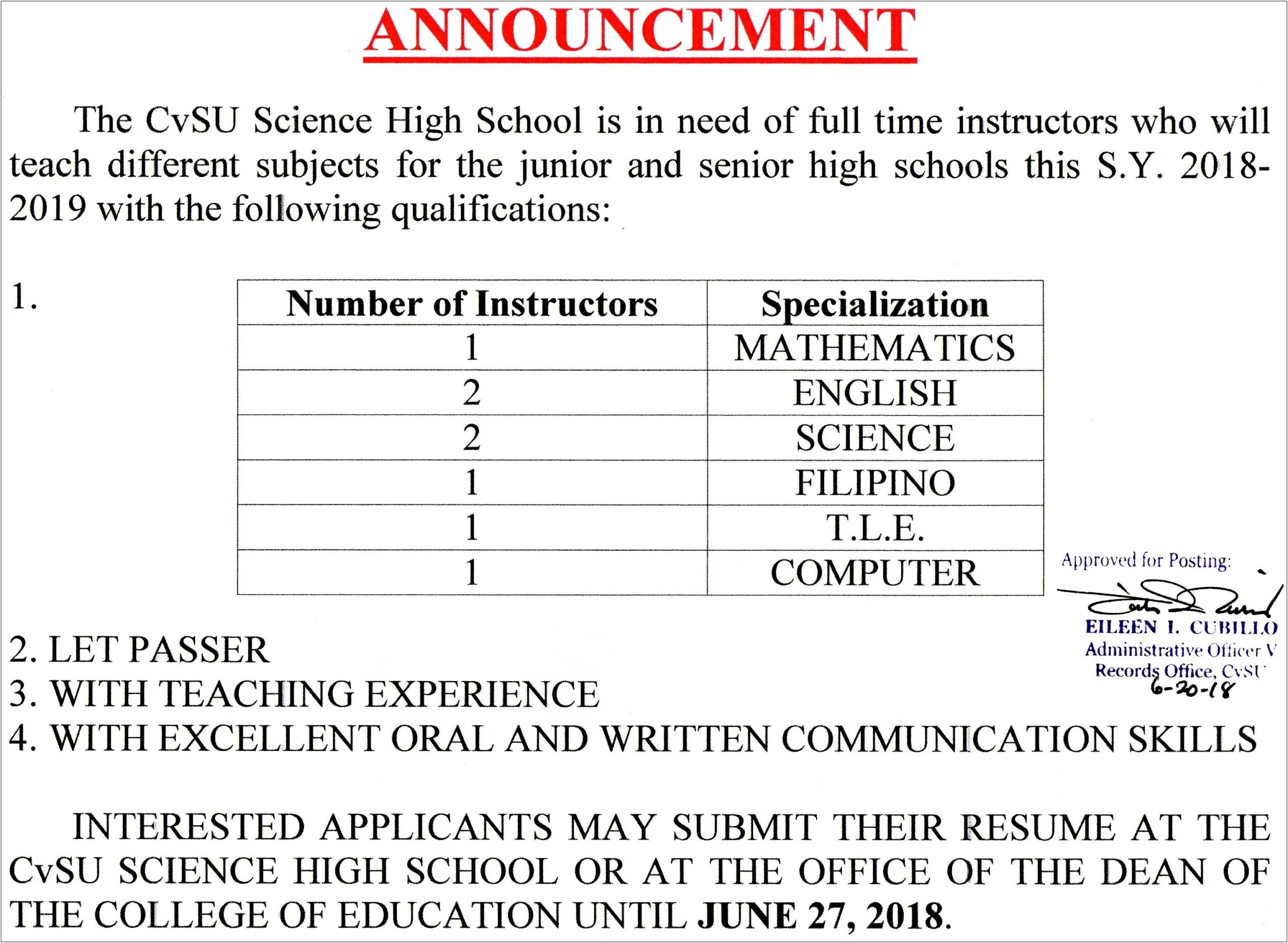 Where To Put Let Passer In Resume