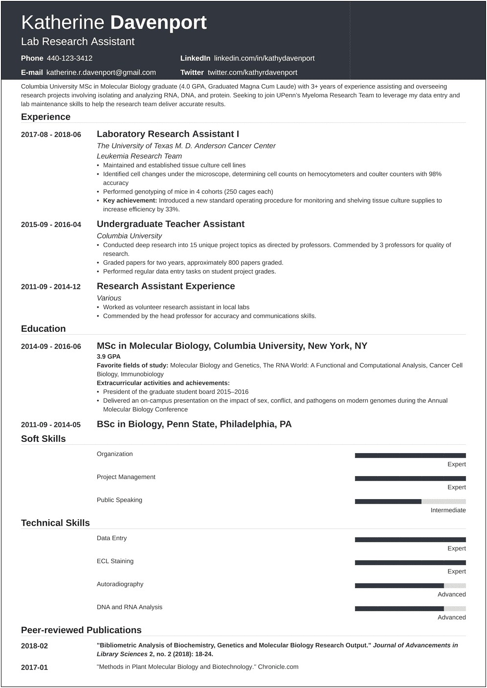 Where To Put Research On A Resume