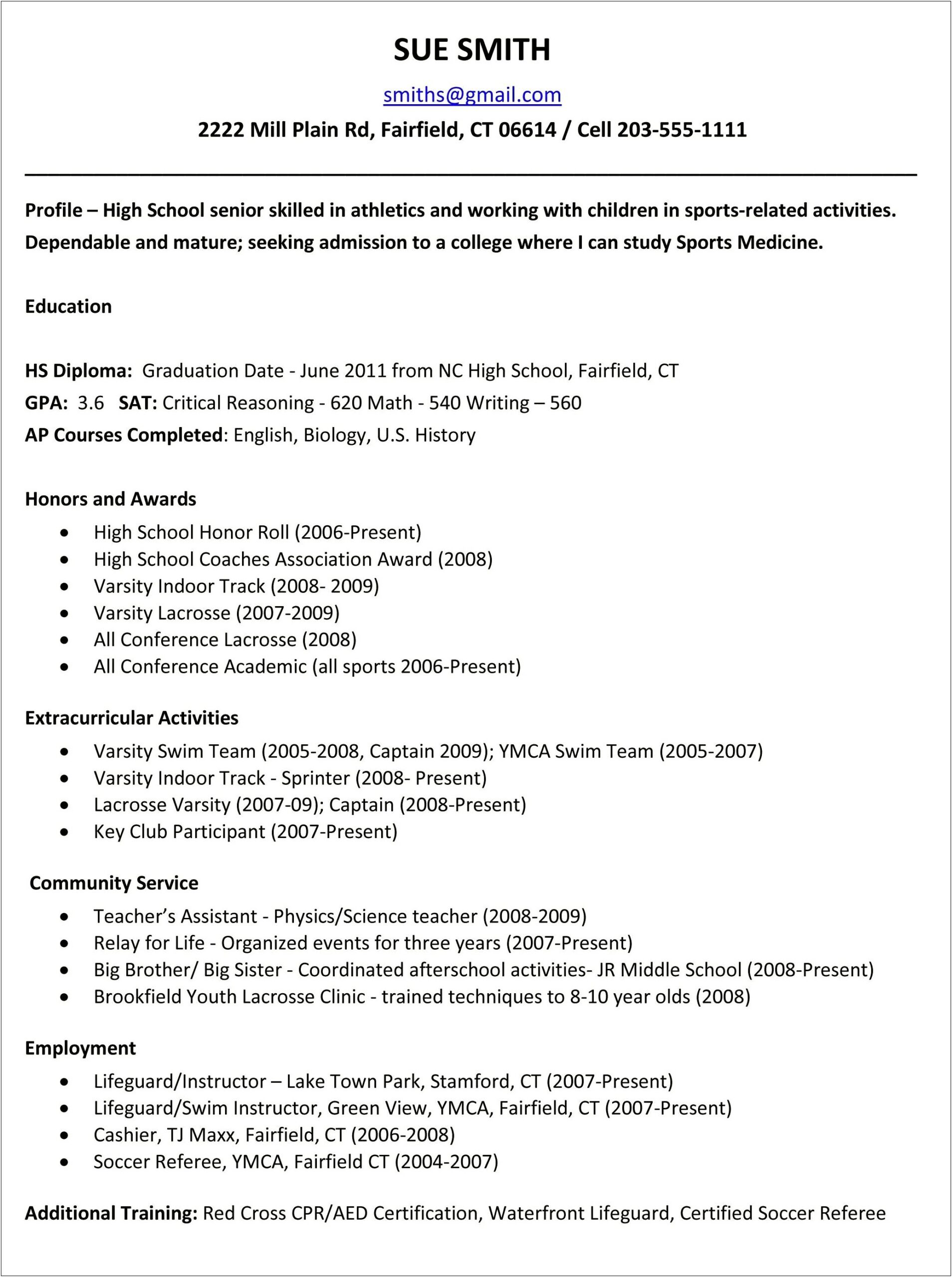 Where To Put School Related Activities On Resume