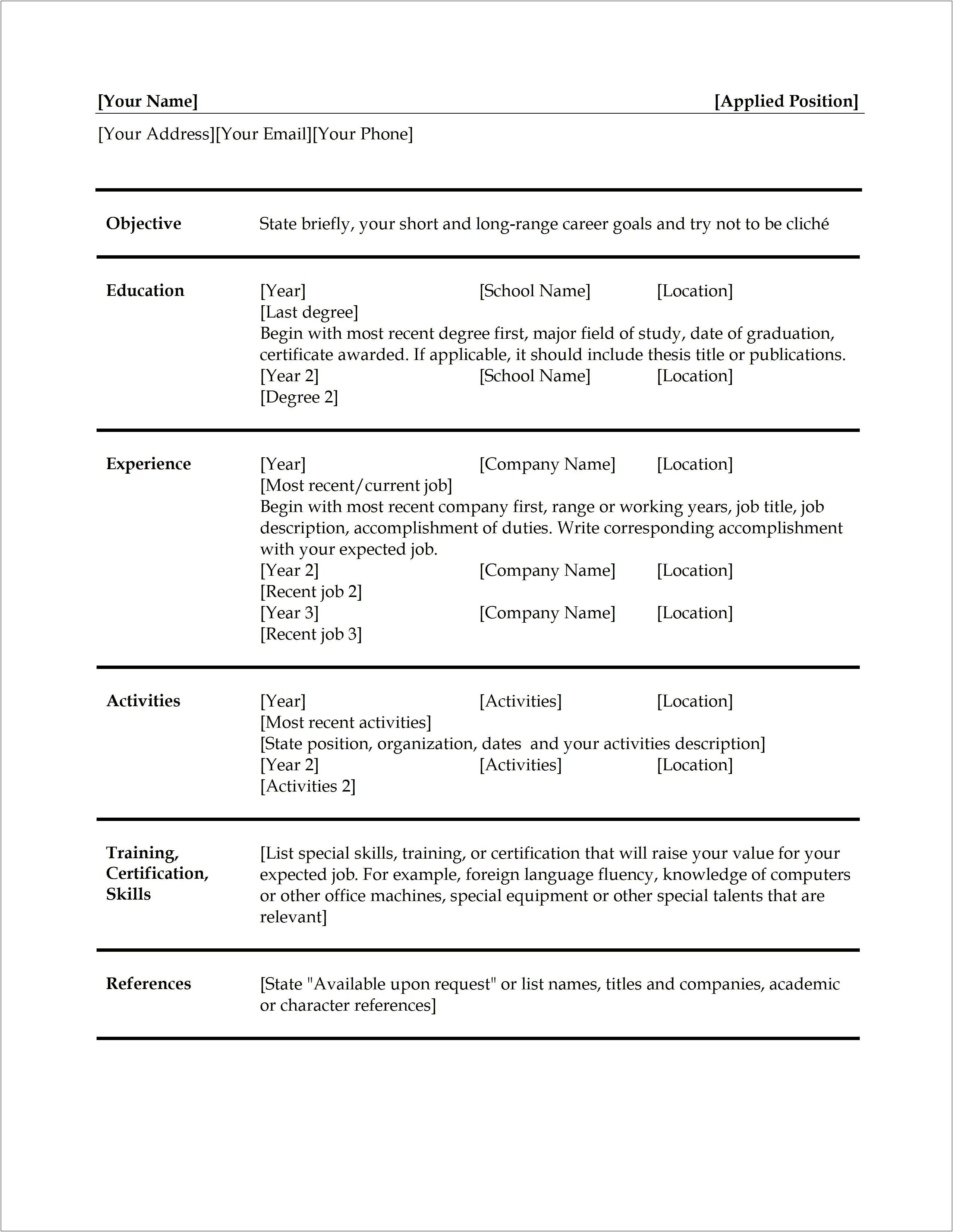 Where To Put Thesis Title In Resume Doc