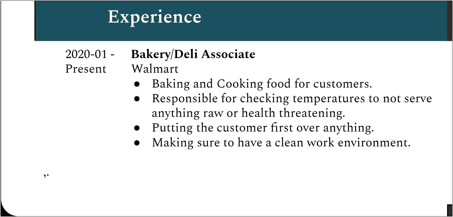 Who Puts Walmart On There Resume