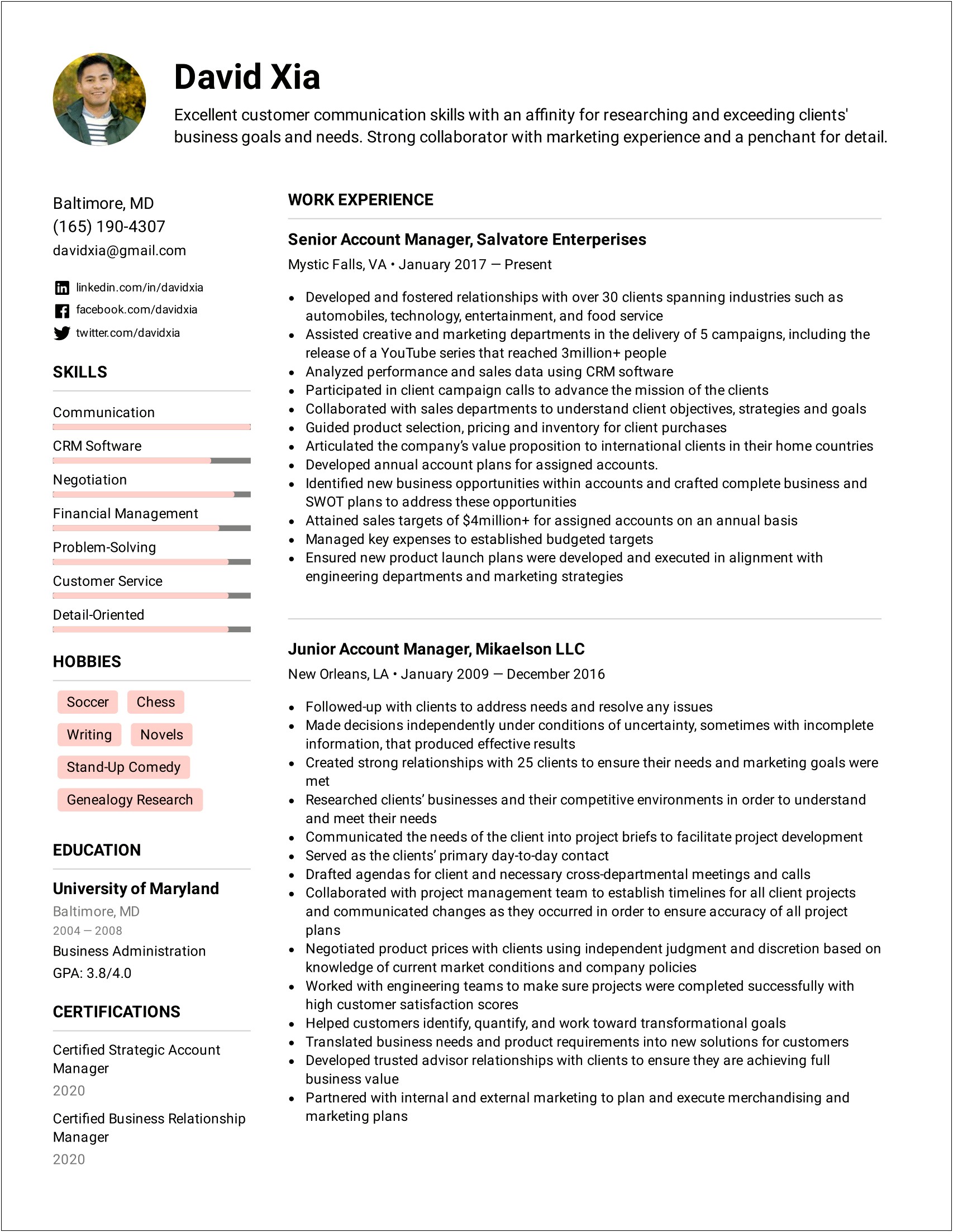Windows And Doors Business Owner Resume Sample