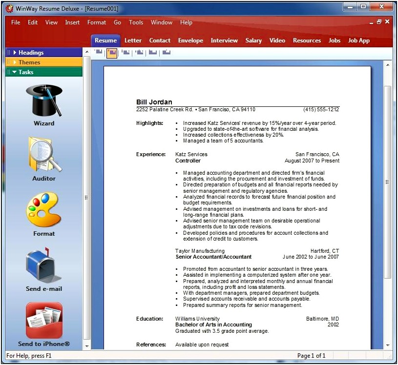 Winway Resume Deluxe 12 Free Download