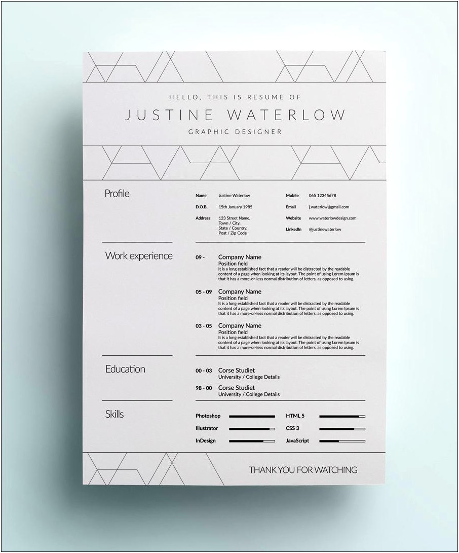 Witty Funny Skills Resume Graphic Design