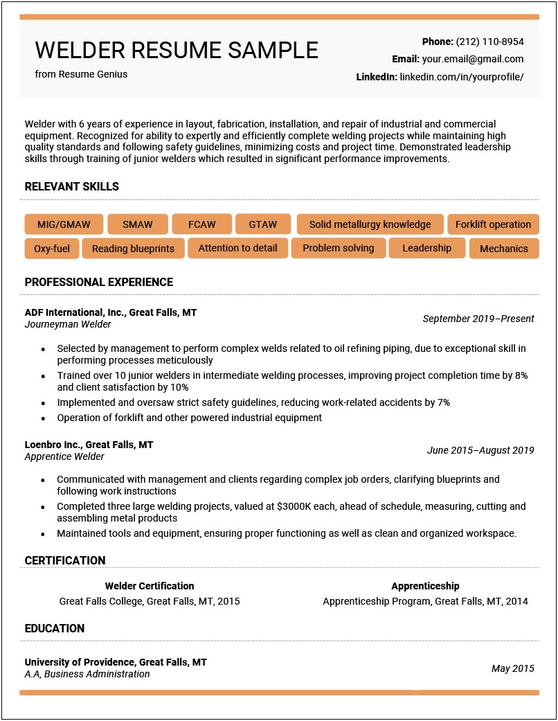 Woodworking Skill Set On A Resume