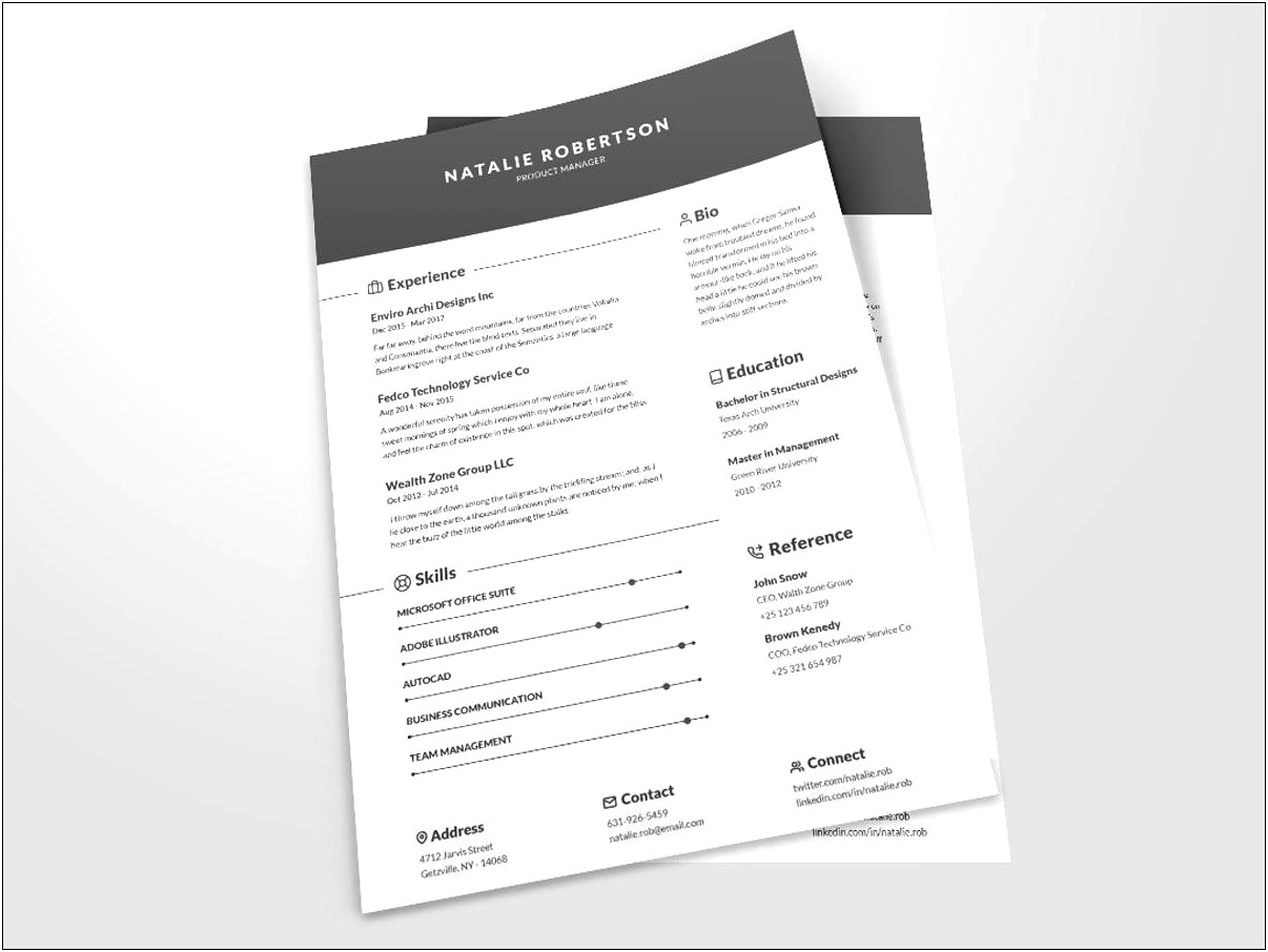 Word Resume Template With Photo Free Download