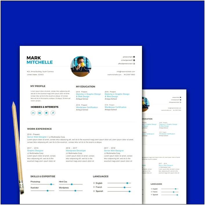 Wordpress Site Resume Template For College Students