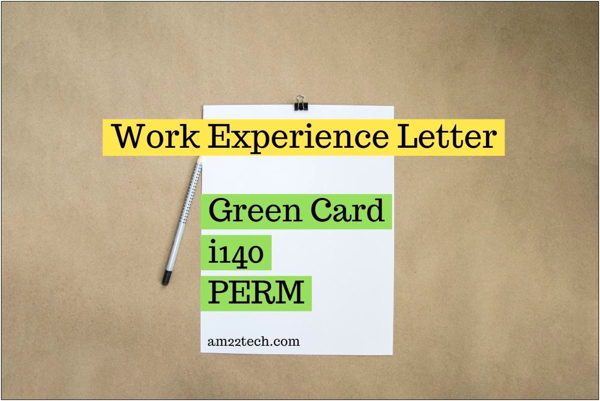 Work Authorization In Resume Green Card