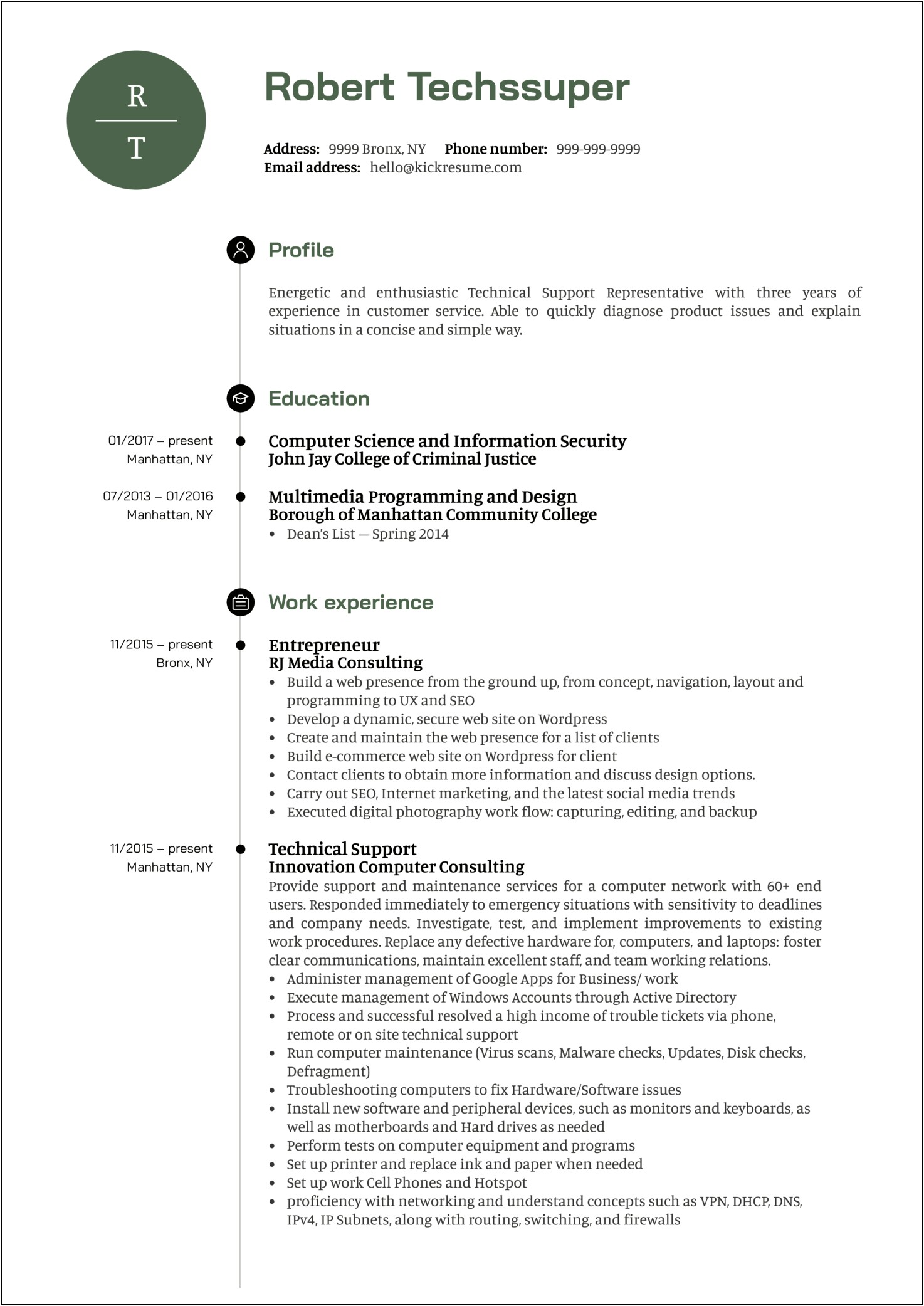 Work From Home Technical Support Resume
