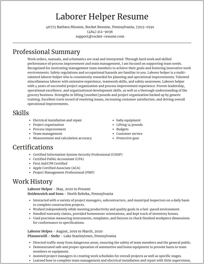 Worked Independently With Minimal Supervision Resume