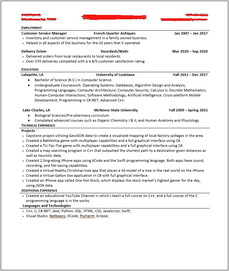 Working For Family Business On Resume