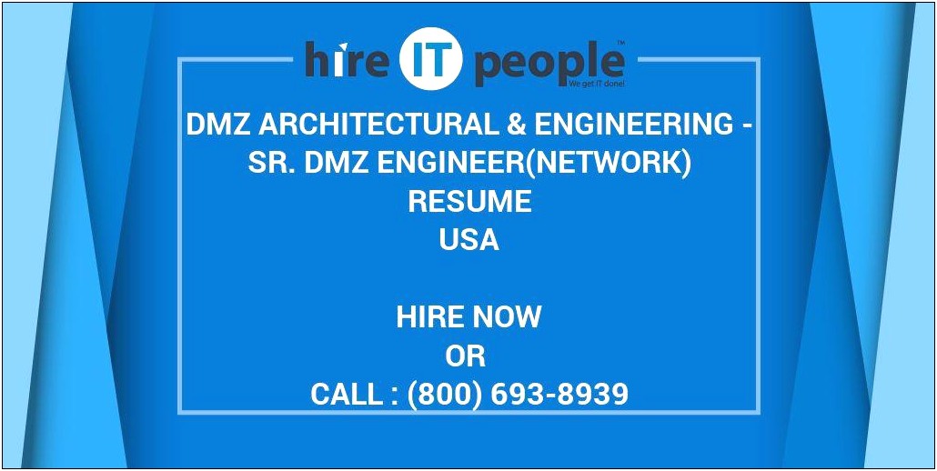 Working Knowledge On Dmz Architecture Resume