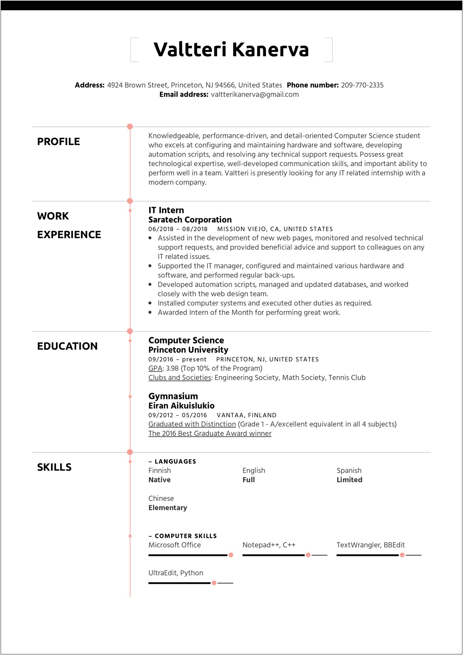 Writing A Good Resume For An Internship