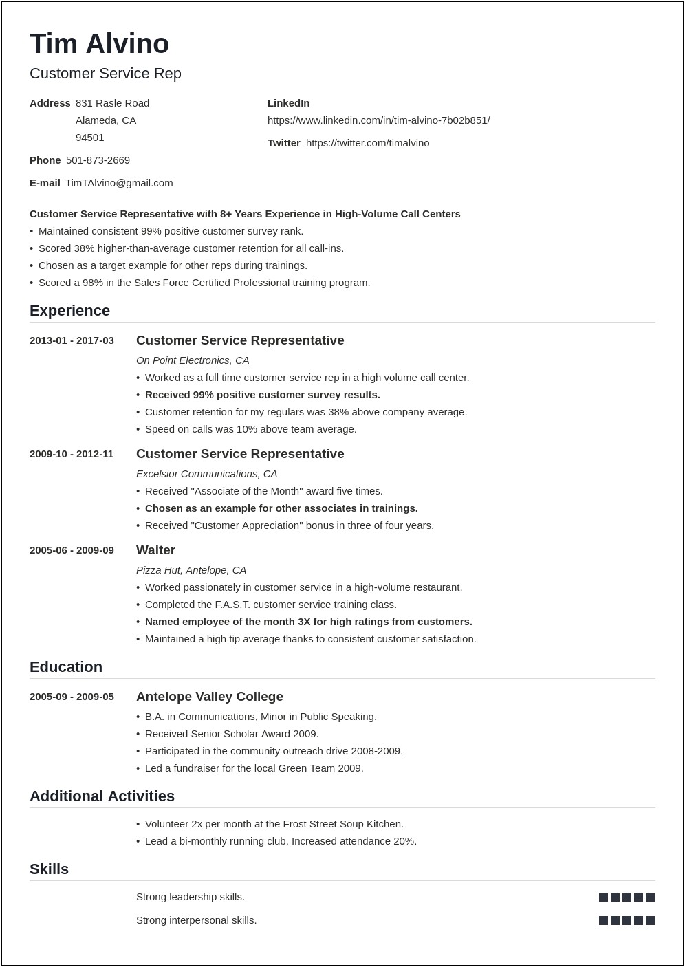 Writing A Good Summary On Resume